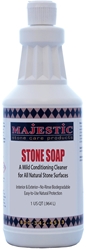 Stone Soap Qt.  stone, soap, natural, concentrated, cleaner, cleaning, conditioner, daily, stone, surface, surfaces, safe, marble, granite, limestone, travertine, terrazzo, agglomerate, slate, unglazed, ceramic, porcelain, terra cotta, saltillo, concrete, dirt, repellent, barrier, slip, resistance, polished, care, products, stonecare, stone care, stone, majestic, m3 technologies, 