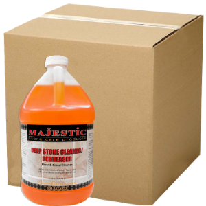Deep Stone Cleaner/Degreaser (Case/4 Gal.) deep, clean, cleaner, grout cleaner, degreaser, floor, strip, grease, heavy, duty, cleaning, concentrated, concentrate, alkaline, safe, polished, surfaces, surface, wax, marble, travertine, limestone, granite, travertine, onyx, soil, soiled, acrylic, finish, care, products, case