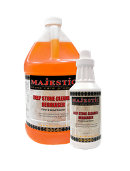 Deep Stone Cleaner/Degreaser deep, clean, cleaner, grout cleaner, degreaser, floor, strip, grease, heavy, duty, cleaning, concentrated, concentrate, alkaline, safe, polished, surfaces, surface, wax, marble, travertine, limestone, granite, travertine, onyx, soil, soiled, acrylic, finish, care, products, case, stonecare, stone care, waxed, majestic, m3 technologies, 