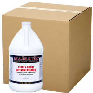 Majestic Stone & Grout Intensive Cleaner (Case/4 Gal.) intensive, cleaning, cleaner, grout, safe, natural, stone, marble, travertine, heavy, duty, deep, stains, stain, dirt, soil, wax, grease, build-up, tile, grout, concentrated, alkaline, strong, polished, care, products, case