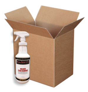 Mildew Stain Remover (Case/12 Qts.) mold, mildew, stain, stains, remover, remove, removal, stone, marble, travertine, limestone, slate, granite, quartz, tile, grout, surfaces, surface, professional, strength, conditioning, deodorizer, hard, walls, shower, showers, stall, wall, bath, bathroom, care, products, case